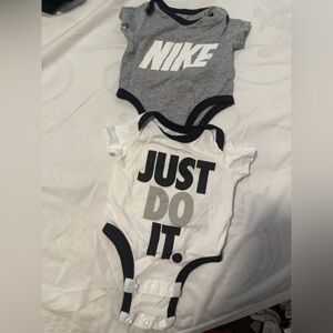 Nike White & Black Baby Bodysuit Duo
